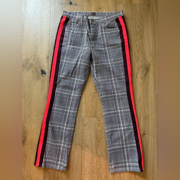 MOTHER The Insider Ankle Pants Size 28 Plaid Plum - Picture 5 of 12